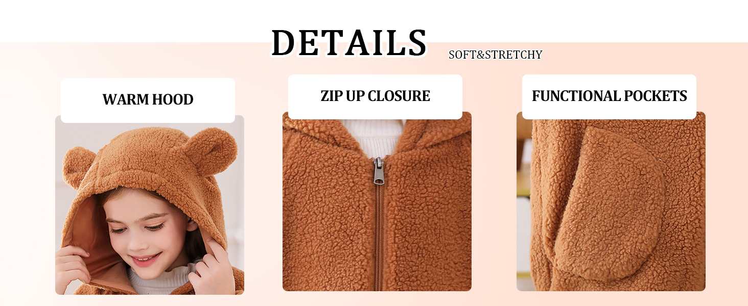 Girls Fleece Hooded Jacket