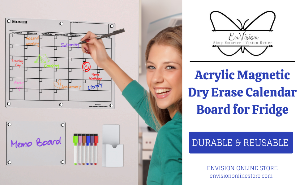 Acrylic Dry Erase Calendar Board for Fridge