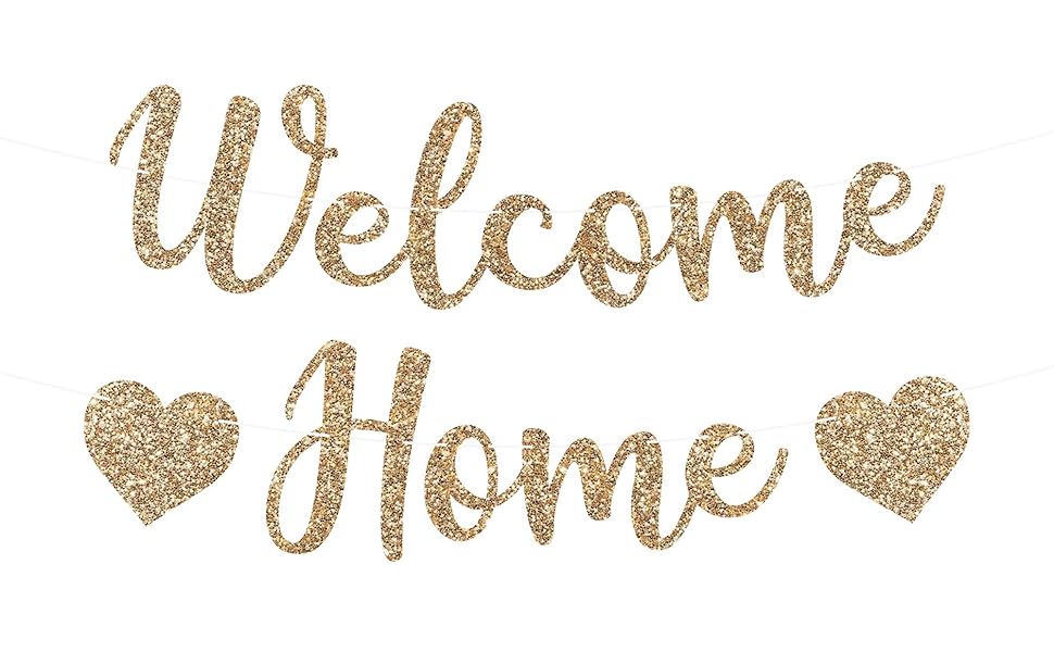 PreStrung Home Banner NO DIY Gold Glitter