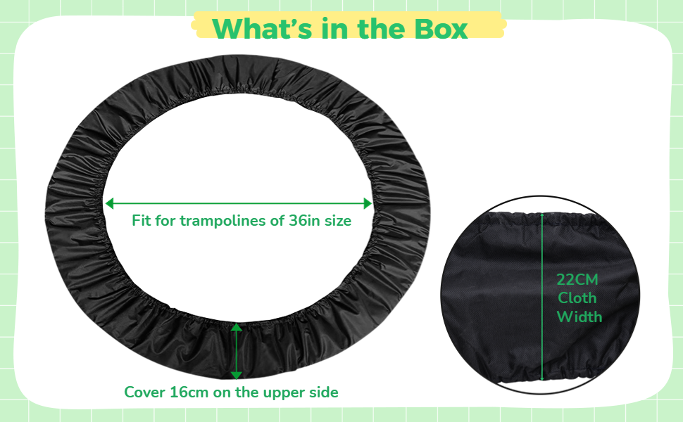 joyibay Trampoline Spring Cover Black, Round Trampoline