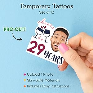 Women's Bday Tattoo Sticker Party Favors