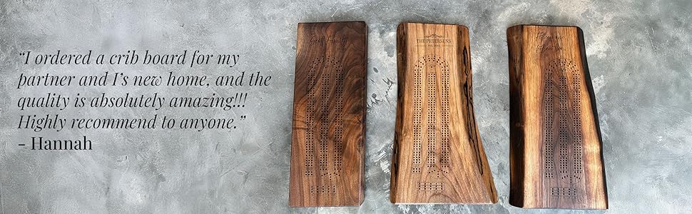 black walnut crib board game set, cribbage board, peg board, camp crib game, peg board, live edge
