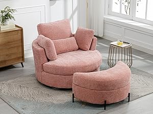 GoDoco 42" W Swivel Accent Barrel Chair Set