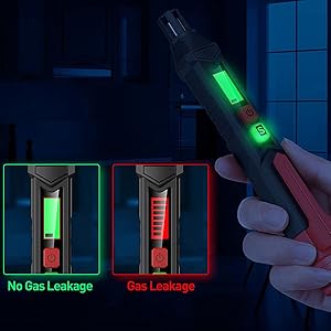 Gas Leak Detector, Natural Gas Detector Portable Handheld Combustible Gas Sniffer with Audible & Visual Alarm Sensitivity Adjustable 10 Gas Leak Detector