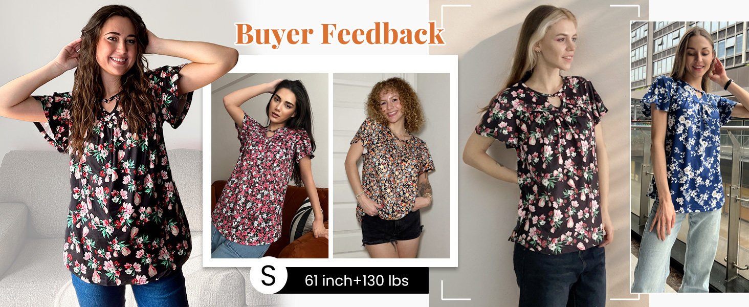 Summer Tops Ruffle Short Sleeve Shirts Casual Loose Tunic Blouses to Wear with Leggings