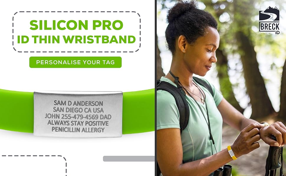 Personalised Medical PRO Thin ID Bracelet by BRECK iD