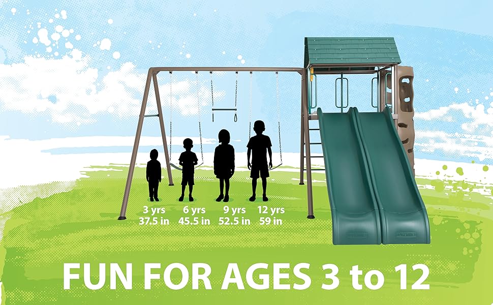 Lifetime 90797 Big Stuff Adventure Swing Set, brown/green