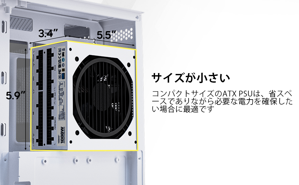 VETROO 1000W 電源ユニット 新品 Vetroo 1000W White Power Supply ATX 3.1 Ready Dual PCIe 5.1
