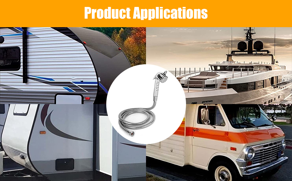 RV Exterior Shower Head with 1.5m/4.9ft Hose,1/2 Thread Interface