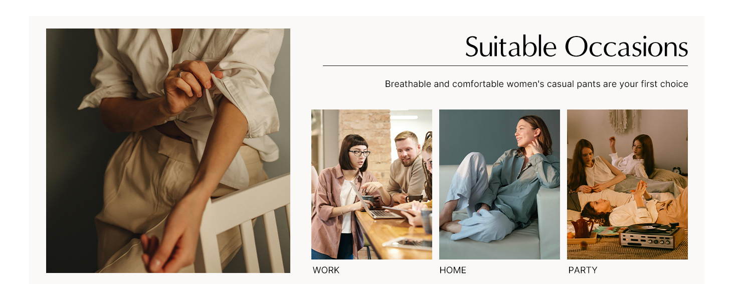 EVALESS Woemns Palazzo Pants