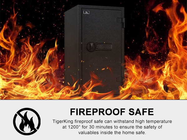 TIGERKING Fireproof Safe,3.47 Cubic Feet Home Safe Box