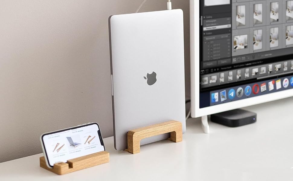 wooden laptop stand