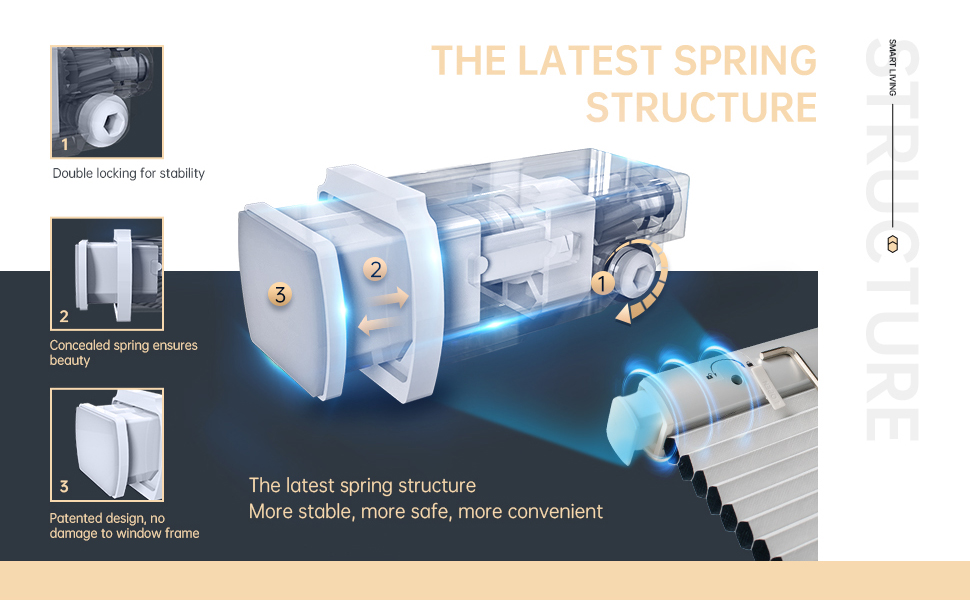 No Drill Cellular Shades Cordless Fast Fix Blinds for