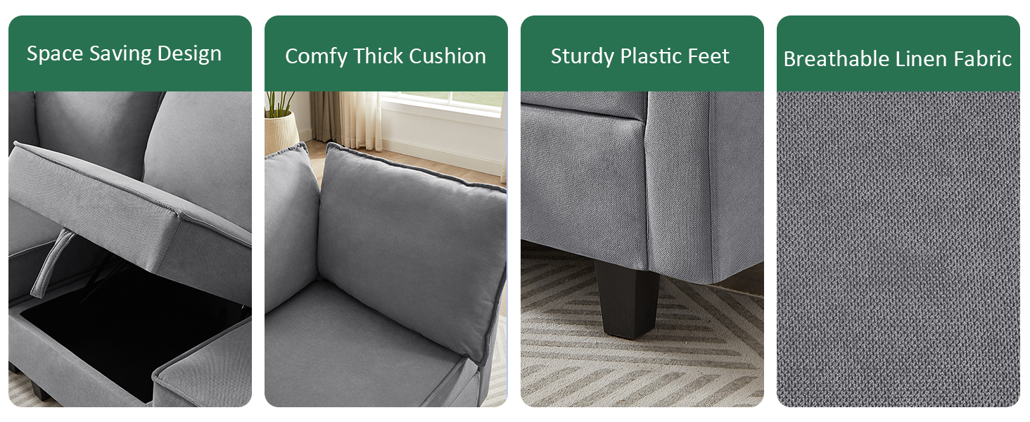 GNIXUU Sofá cama modular, sofá cama convertible en forma de