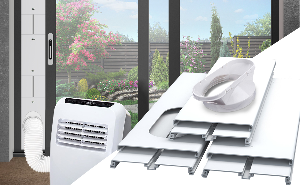 gulrear Sliding Door Air Conditioner Kit,2023 New Upgrade 6 plates Seamless Slot