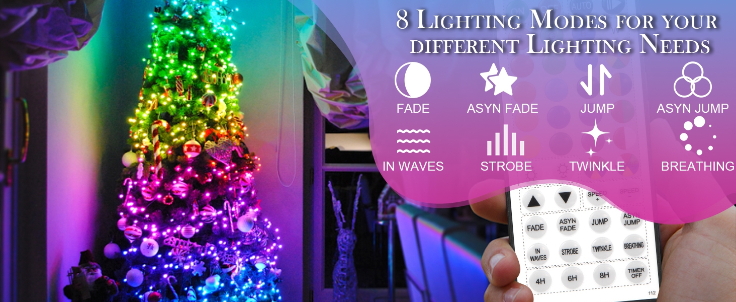 8 lighting modes
