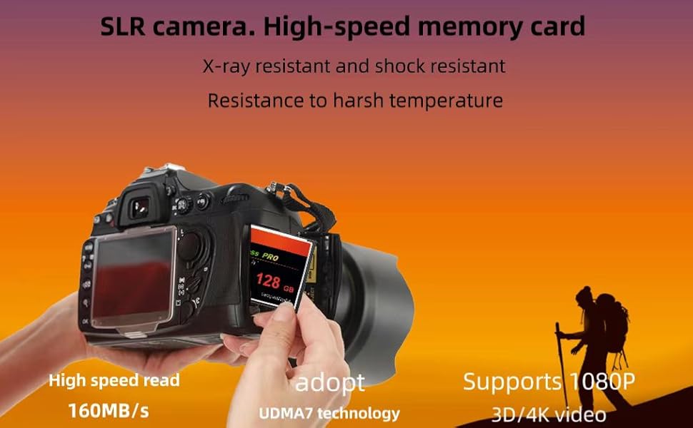 HSANYIUR 128GB CompactFlash Card,UDMA Speed Up to 160MB/s