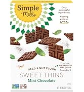 Simple Mills Sweet Thins Cookies, Seed and Nut Flour, Mint Chocolate - Gluten Free, Paleo Friendl...