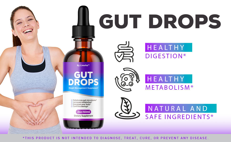 (2 Pack) Gut Drops - Official Gutdrop Supplement Premium Formula, Gutdrops All Natural Liquid Support Formula Healthy Drops Reviews, Gutdrops Healthy Gut Support, 2 Bottles for 2 Months
