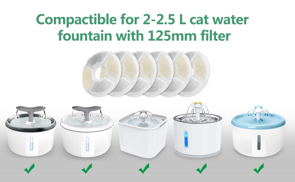 QIUQIU Fountain Filter, Fountain Filter Triple Action for Cat Fountain