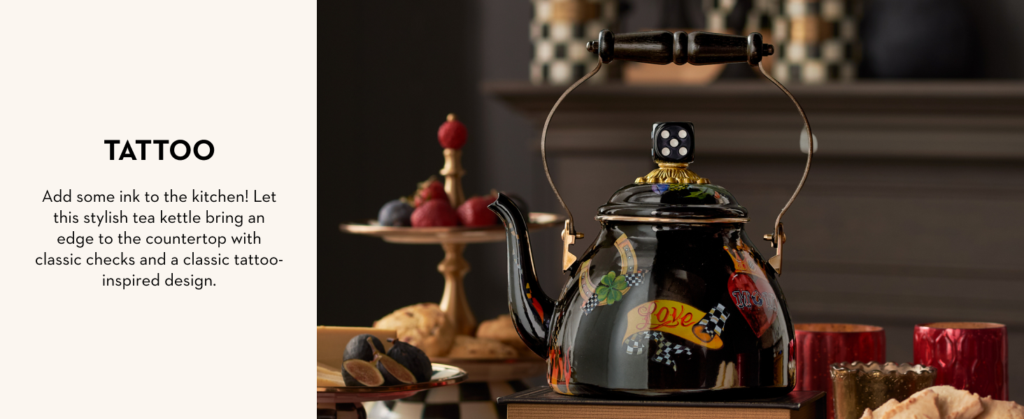 Tattoo, masculine kitchen, roll the dice, black decor.