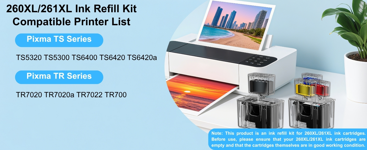 260xl 261xl ink refill kit for canon printer ink 260 and 261 combo pack