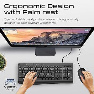 Ergonomic Angled with Palm Rest Design