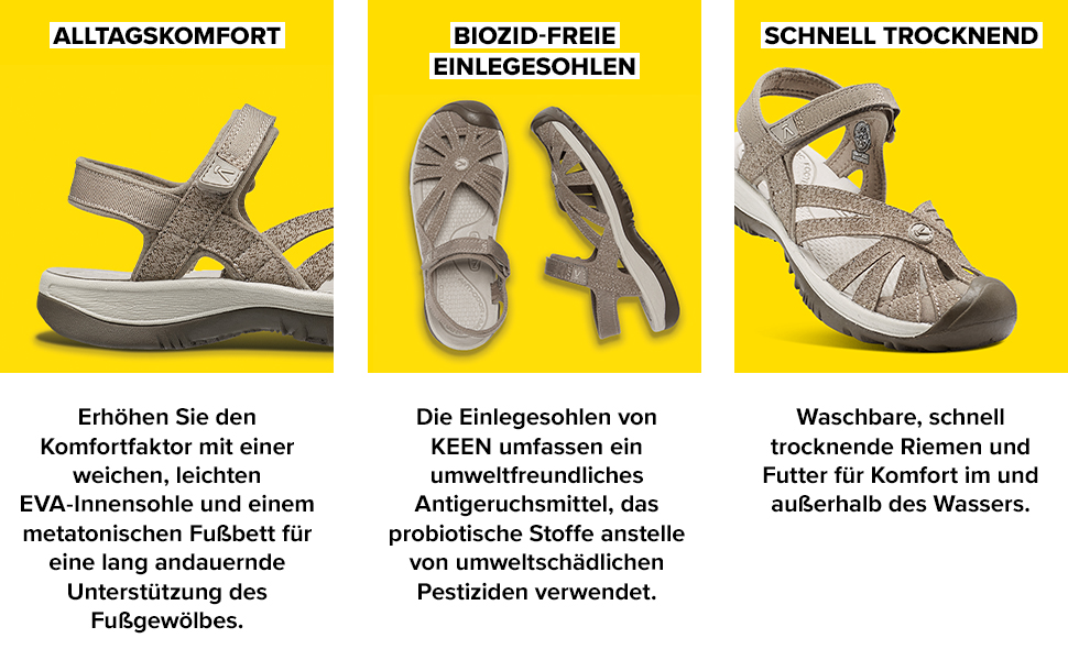 keen, women, sandal