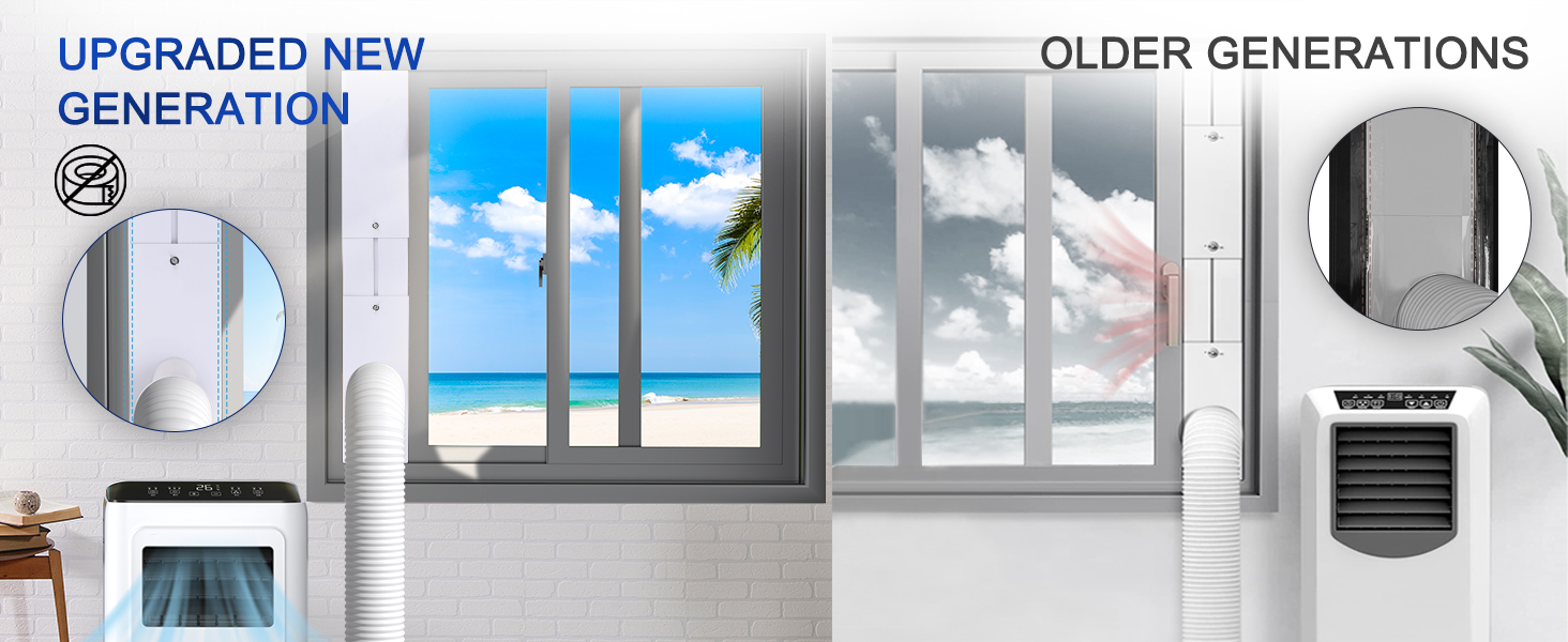 Winpull Portable Air Conditioner Windows Vent Kit with 5.9'' Exhaust Hose, Upgraded