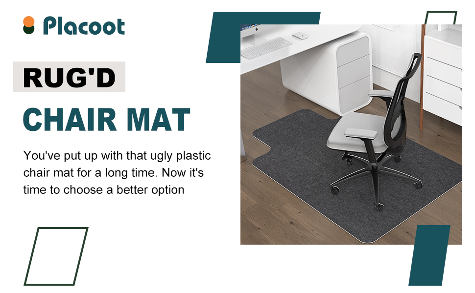 Placoot Office Chair Mat for Hardwood Floor & Tile Floor 55"x35" Desk Chair Mat for
