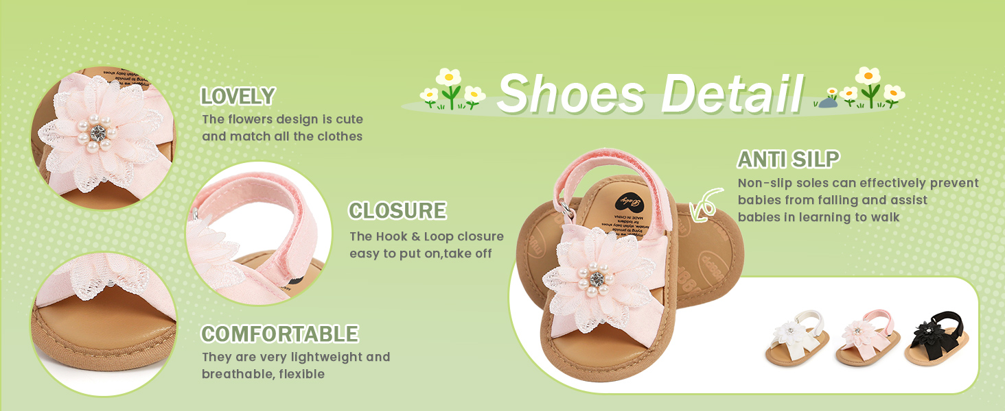baby girls flowers sandals
