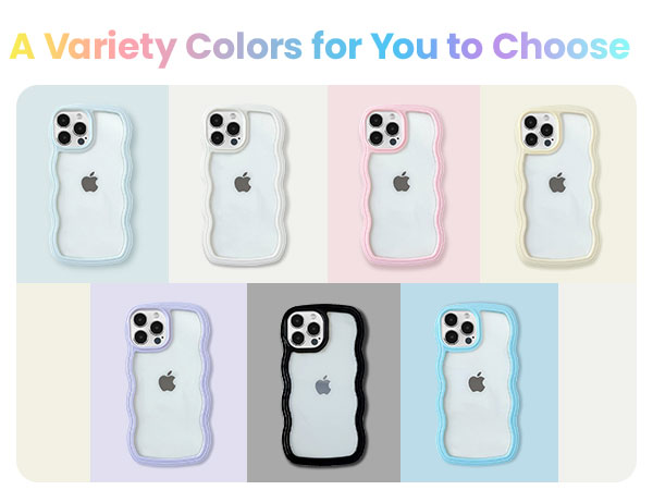 UEEBAI Wave Frame Clear Case for iPhone 7/iPhone 8 Curly