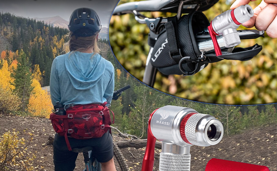 CO2 Inflator with Insulated Sleeve Quick & Easy Presta and Schrader Valve Compatible