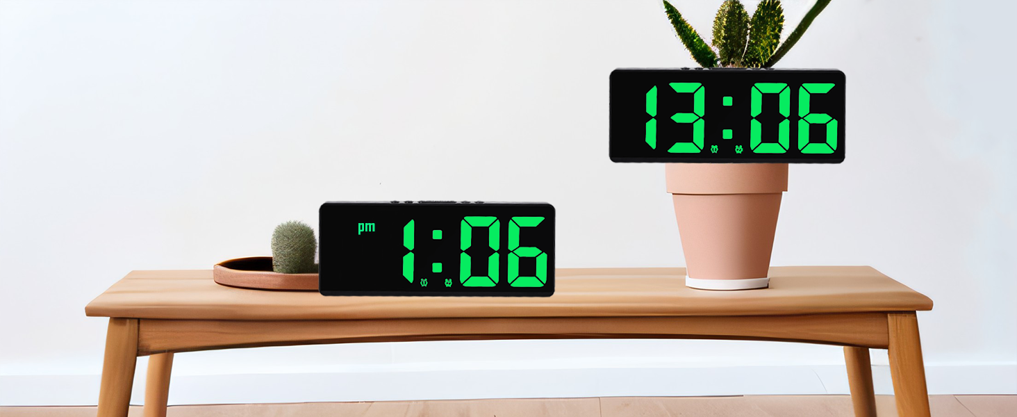 Digital Alarm Clock for Bedrooms with Temperature, Dual