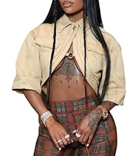 Amazon.com: Symina Women's Sexy Short Sleeve Cropped Jacket