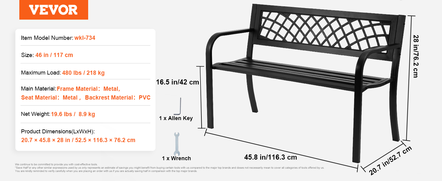 outdoor metal bench