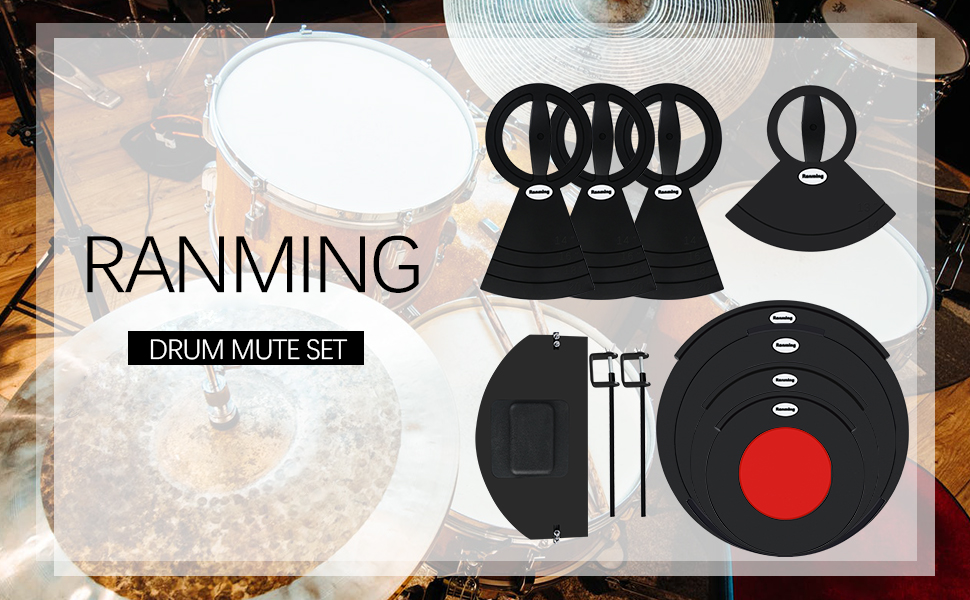 RANMING Drum Mute Pads Silicone Drum Mute Set Doublelayer Drum Pad Mute Eliminates