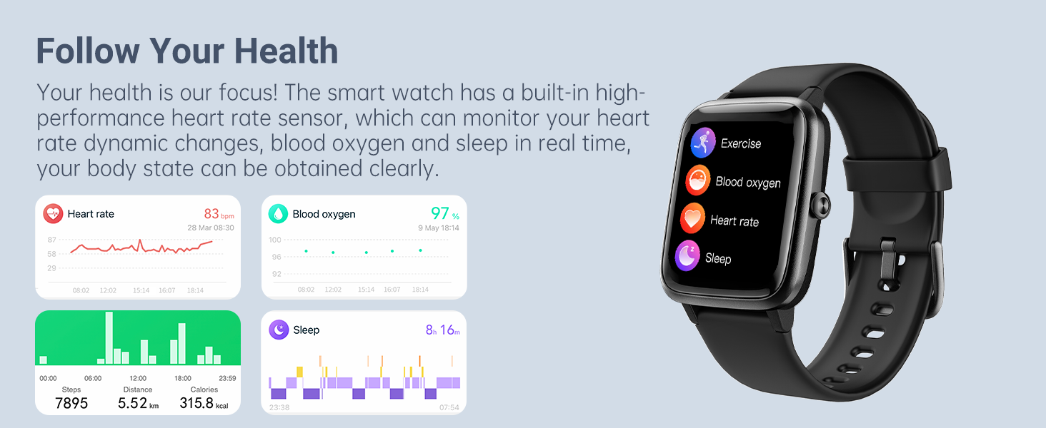 GRV Smart Watch Answer Dial Call,Fitness Watch with Heart Rate Monitor