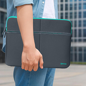 AirCase Premium Laptop Bag with 6 Pockets fits Upto 15.6" Laptop/MacBook, Wrinkle Free, Padded, Waterproof Light Neoprene case Cover Sleeve Pouch, for Men & Women, Grey- 6 Months Warranty 39 SLEEK, LIGHTWEIGHT & WRINKLE-FREE DESIGN.