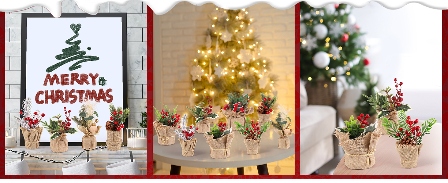 mini christmas trees for table