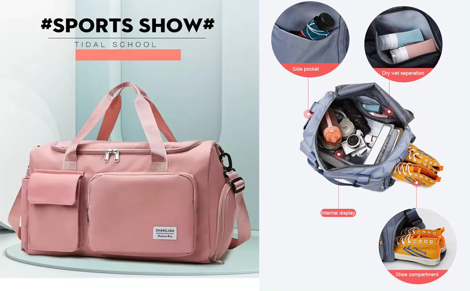 Foldable Travel Duffel Bag, Large Capacity Folding Travel Bag