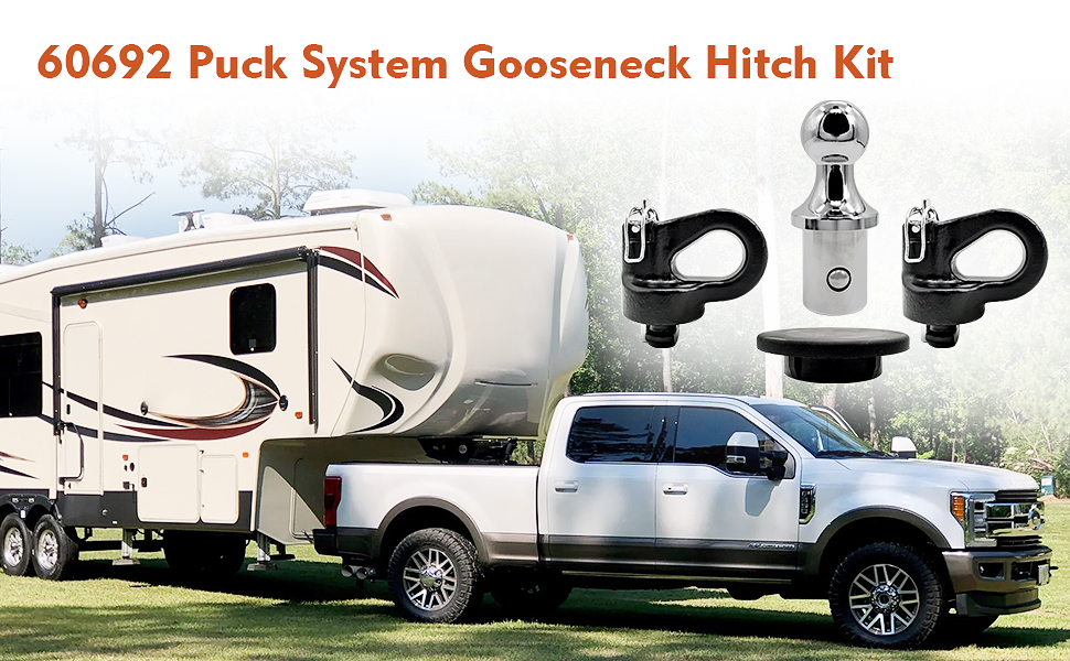 60692 Puck System Gooseneck Hitch Kit, 2 5/16In 30000lbs Ball, Fit for