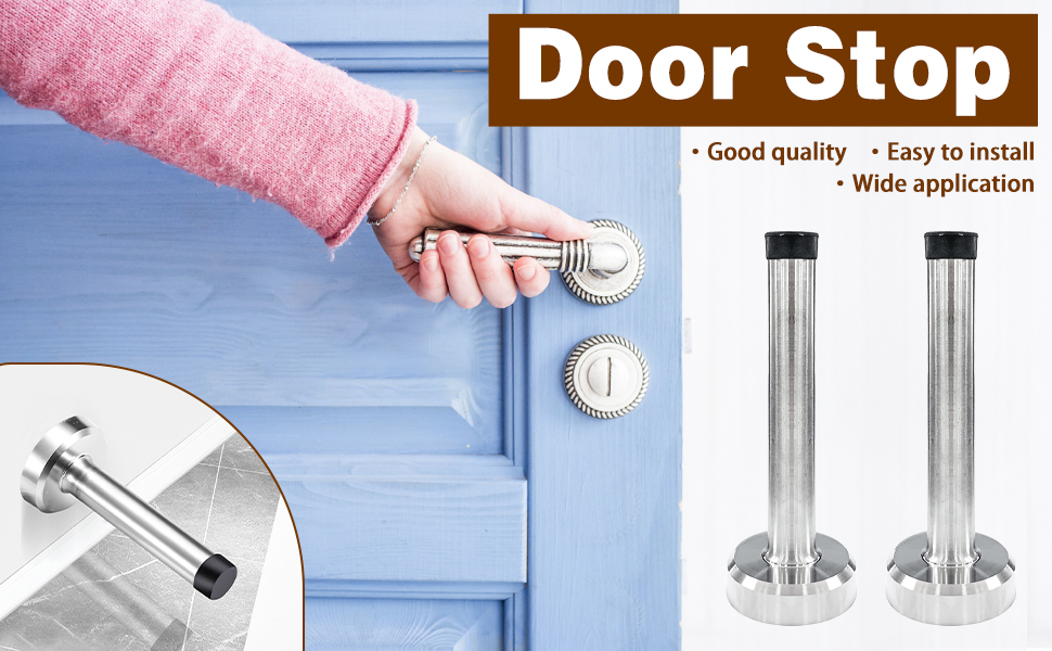 WOSO Door Stopper, Wall Door Stop, with Rubber Buffer Tip, 5 Inch Long