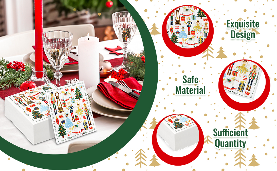 Watercolor Nutcracker Disposable Paper Napkins