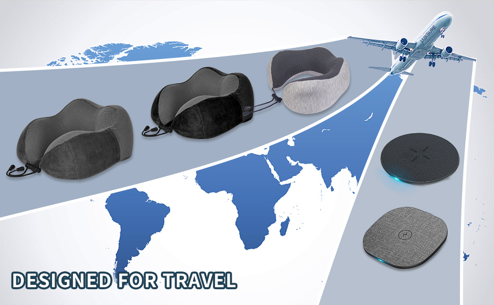 LUXSURE Travel Pillow,Neck Pillow for Travel Memory Foam Head Support