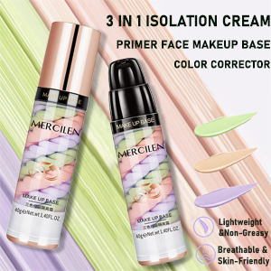  Face Primer Makeup Tricolor Tinted Moisturizer Skin Tone Correcting and Brightening Primer