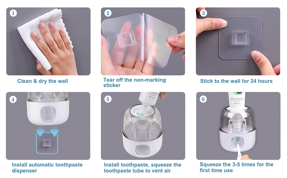 Toothpaste Dispenser Automatic Toothpaste Squeezer Wall