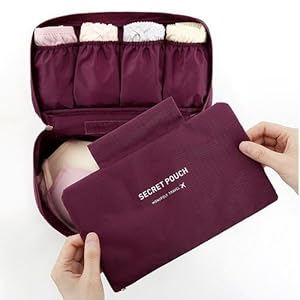 travel toiletry bag nylon pouch lingerie inner wear hanging storage organizer bra underwear case