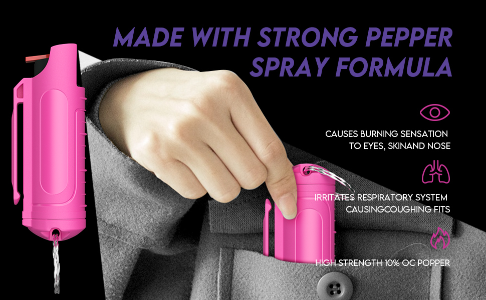 AIMHUNTER 4 Packs Pepper Spray Maximum Strength Pepper