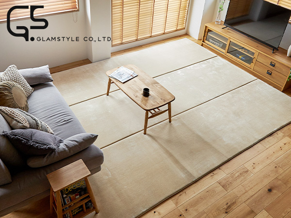 美品 グラムスタイル 洗えるラグマット 261x352cm ミルクティー 美品 グラムスタイル 洗えるラグマット 261x352cm ミルクティー